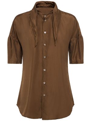 Camicia di seta Lemaire marrone