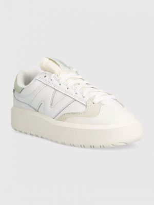 Sneakersy skórzane New Balance białe