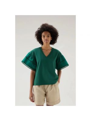Camiseta de algodón Woolrich verde