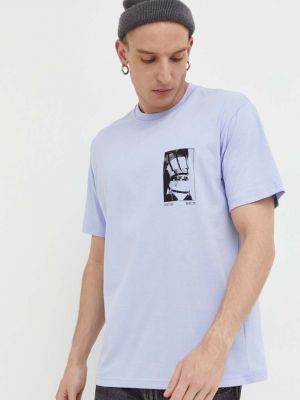 Bavlněné tričko s potiskem Vertere Berlin fialové