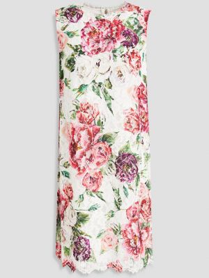 Платье мини в цветочек с принтом Dolce & Gabbana белое