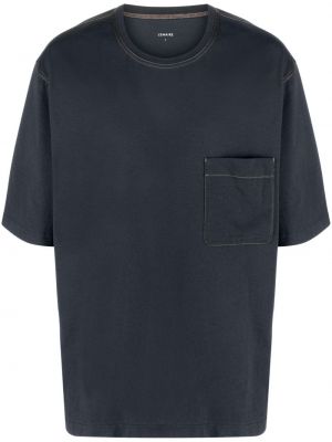 Bavlnené tričko s vreckami Lemaire modrá