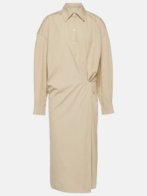 Jedwabna sukienka długa bawełniana asymetryczna Lemaire różowa