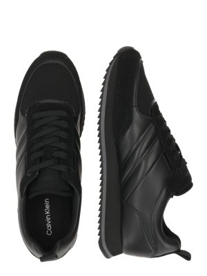 Nėriniuotos ilgaauliai batai su raišteliais su raišteliais Calvin Klein juoda