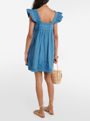 Bavlněné šaty s výšivkou Juliet Dunn modré