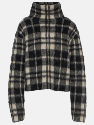 Rūtainas džemperis ar augstu apkakli Polo Ralph Lauren melns