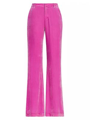 Бархатные расклешенные брюки Lane L'Agence, ярко-розовый