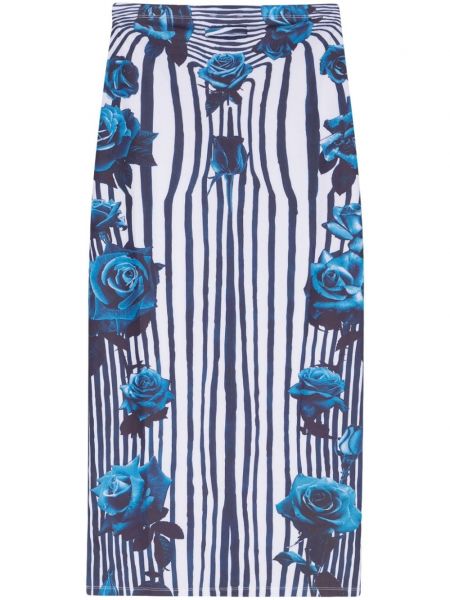 Květinové pouzdrová sukně s potiskem Jean Paul Gaultier