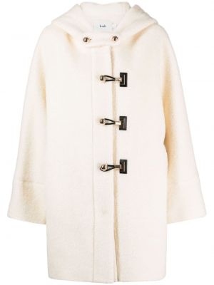 Vlnený kabát s kapucňou B+ab biela