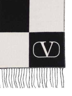 Kašmírový vlněný šál Valentino Garavani černý