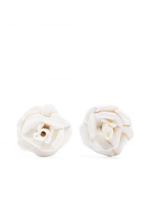 Uhani s cvetličnim vzorcem Blumarine bela