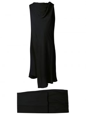 Černý drapovaný oblek Uma | Raquel Davidowicz
