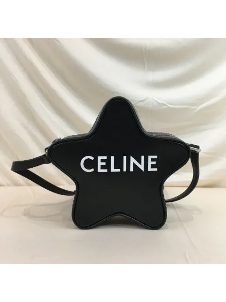 Bolso cruzado de cuero retro Celine Vintage negro