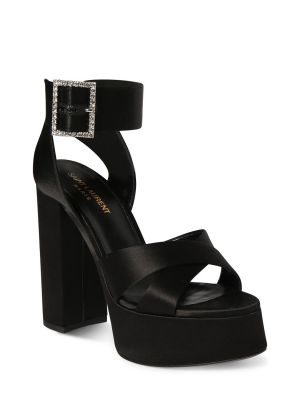 Viskózové sandále Saint Laurent čierna