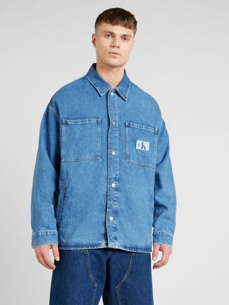 Geacă de blugi Calvin Klein Jeans albastru
