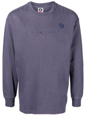 T-shirt ricamato a maniche lunghe Aape By *a Bathing Ape® grigio