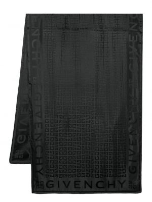 Hedvábný šál s potiskem Givenchy černý