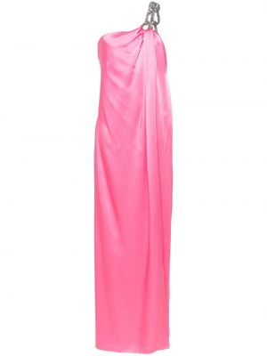 Satenska večerna obleka s kristali Stella Mccartney roza