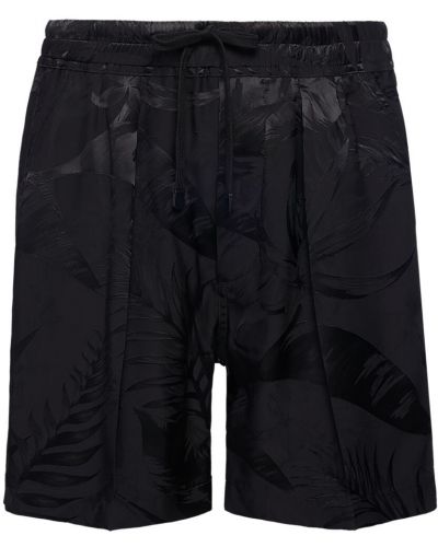 Pantaloni scurți din viscoză cu model floral din jacard Tom Ford negru