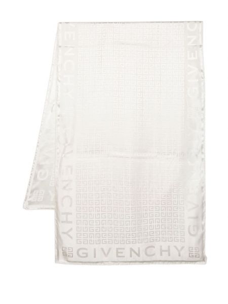 Selyem sál nyomtatás Givenchy fehér
