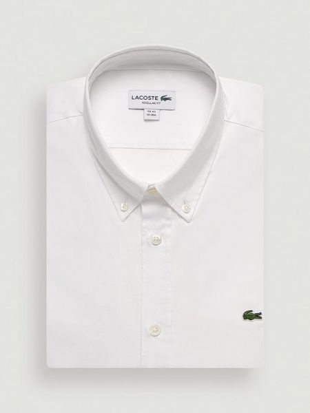 Хлопковая рубашка Lacoste белая