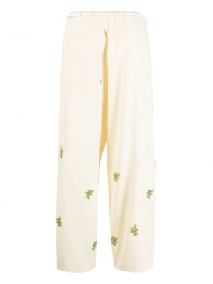 Rovné kalhoty s aplikacemi Bonsai bílé