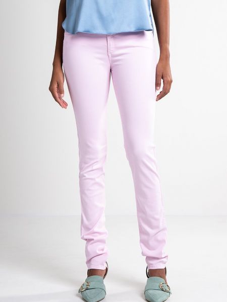 Jeansy skinny slim fit Trussardi różowe