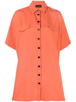 Пухена oversize риза с копчета Roberto Collina оранжево