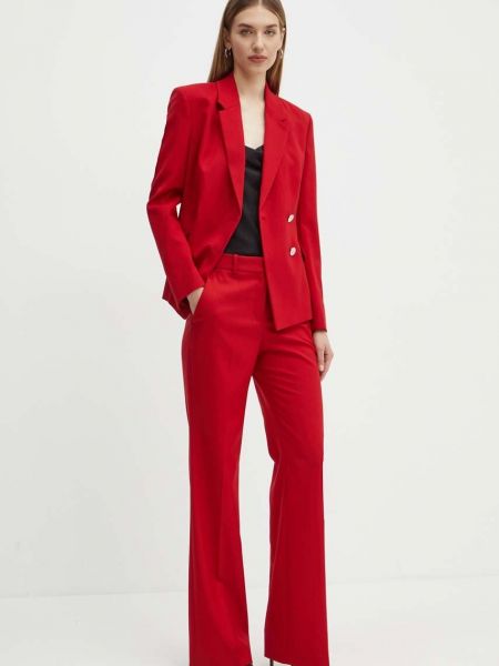 Однотонный шерстяной пиджак Boss красный