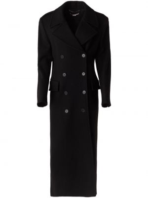 Černý vlněný kabát Stella Mccartney