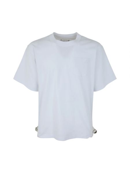 Jersey nylon t-shirt aus baumwoll Sacai weiß