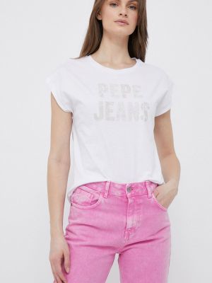 Džínové bavlněné tričko Pepe Jeans