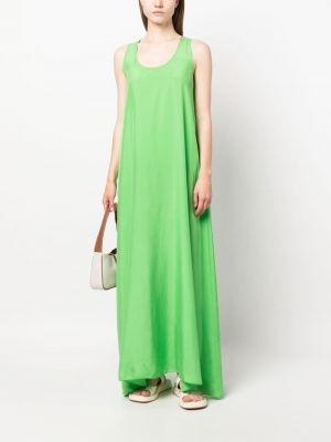 Jedwabna sukienka długa bez rękawów Parosh zielona