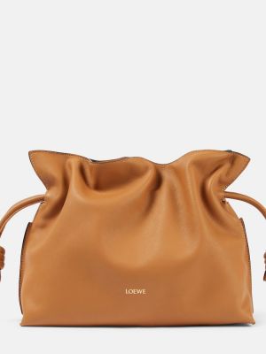 Usnjena pisemska torbica Loewe oranžna