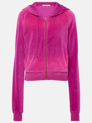 Samt hoodie mit reißverschluss Acne Studios pink