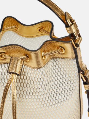 Kožená taška so sieťovinou Tom Ford zlatá