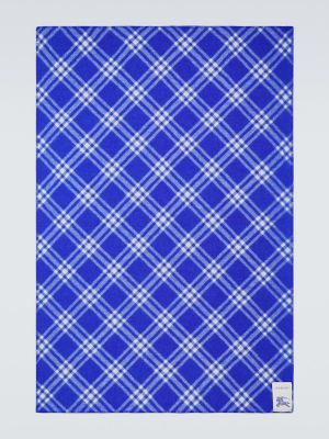 Kockás gyapjú sál Burberry kék