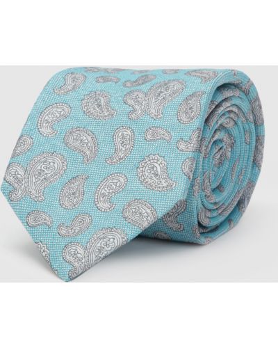 Шелковый галстук Isaia голубой