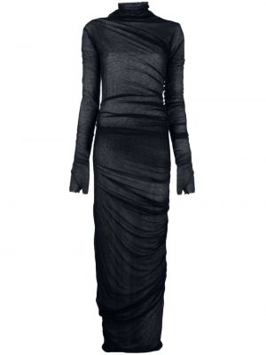 Šaty jersey Ann Demeulemeester černé
