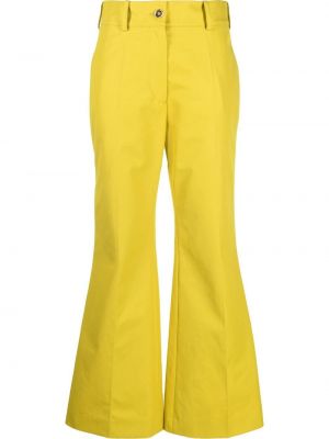 Haftowane spodnie Patou żółte