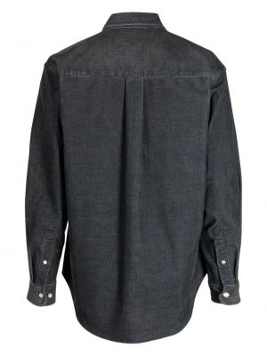 Siuvinėta marškiniai kordinis velvetas Chocoolate pilka