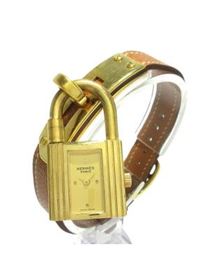 Zegarek skórzany Hermès Vintage brązowy