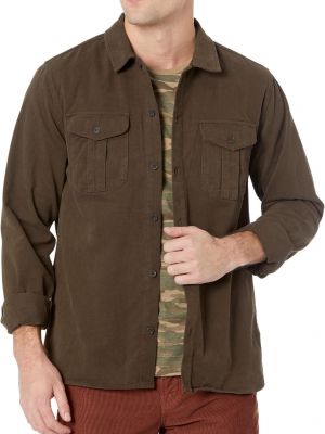 Фланелевая длинная рубашка с длинным рукавом Rhythm коричневая
