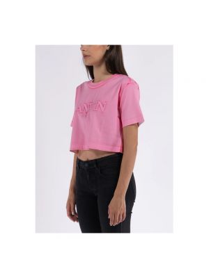 Koszulka bawełniana Lanvin różowa