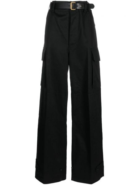 Medvilninės „cargo“ stiliaus kelnės Saint Laurent juoda