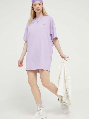 Sukienka mini bawełniana oversize Dickies fioletowa