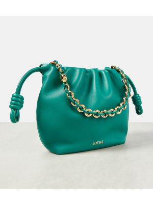 Δερμάτινη τσάντα shopper Loewe πράσινο