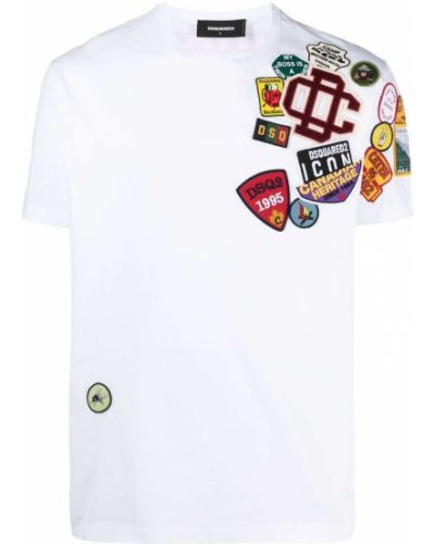 Camiseta con bordado Dsquared2 blanco