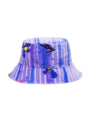 Květinový sametový klobouk s potiskem Az Factory fialový