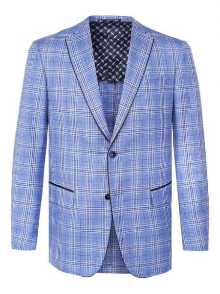 Кашемировый шелковый пиджак Zilli голубой